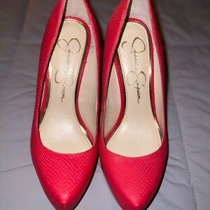 Jessica Simpson Red Heels with Classic Pump Style